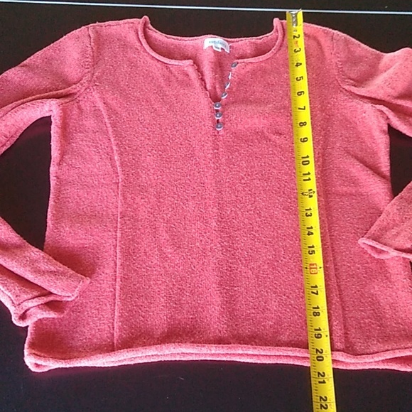 Sundance Orange Red Homestead Henley1/4 Button Sweater Size PS - Picture 6 of 8